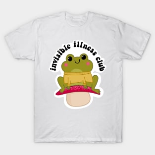 Invisible Illness Club - Cute Frog Mushroom Sticker T-Shirt